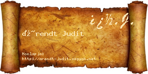 Árendt Judit névjegykártya